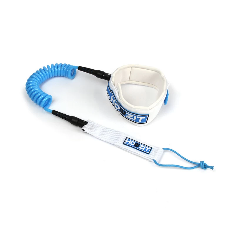 LEASH DE SUP HOWZIT DOWNWIND COIL BLANC/BLEU 6' 1 LEASH DE SUP HOWZIT DOWNWIND COIL BLANC/BLEU 6'
