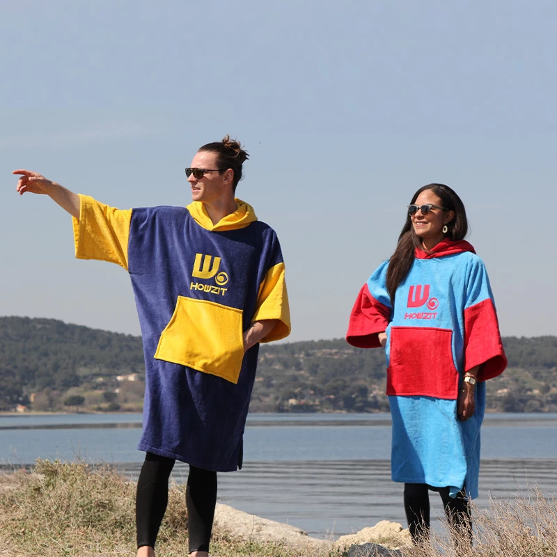 Poncho Howzit Rouge/bleu 7 Poncho Howzit Rouge/bleu – Image 7